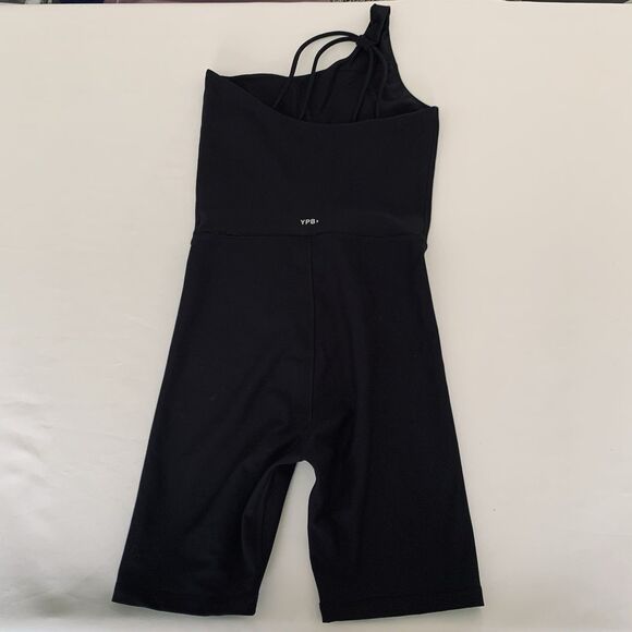 Abercrombie Fitch YPB SculptLux Romper XS One Shoulder Black Stretch Athletic - Picture 3 of 11